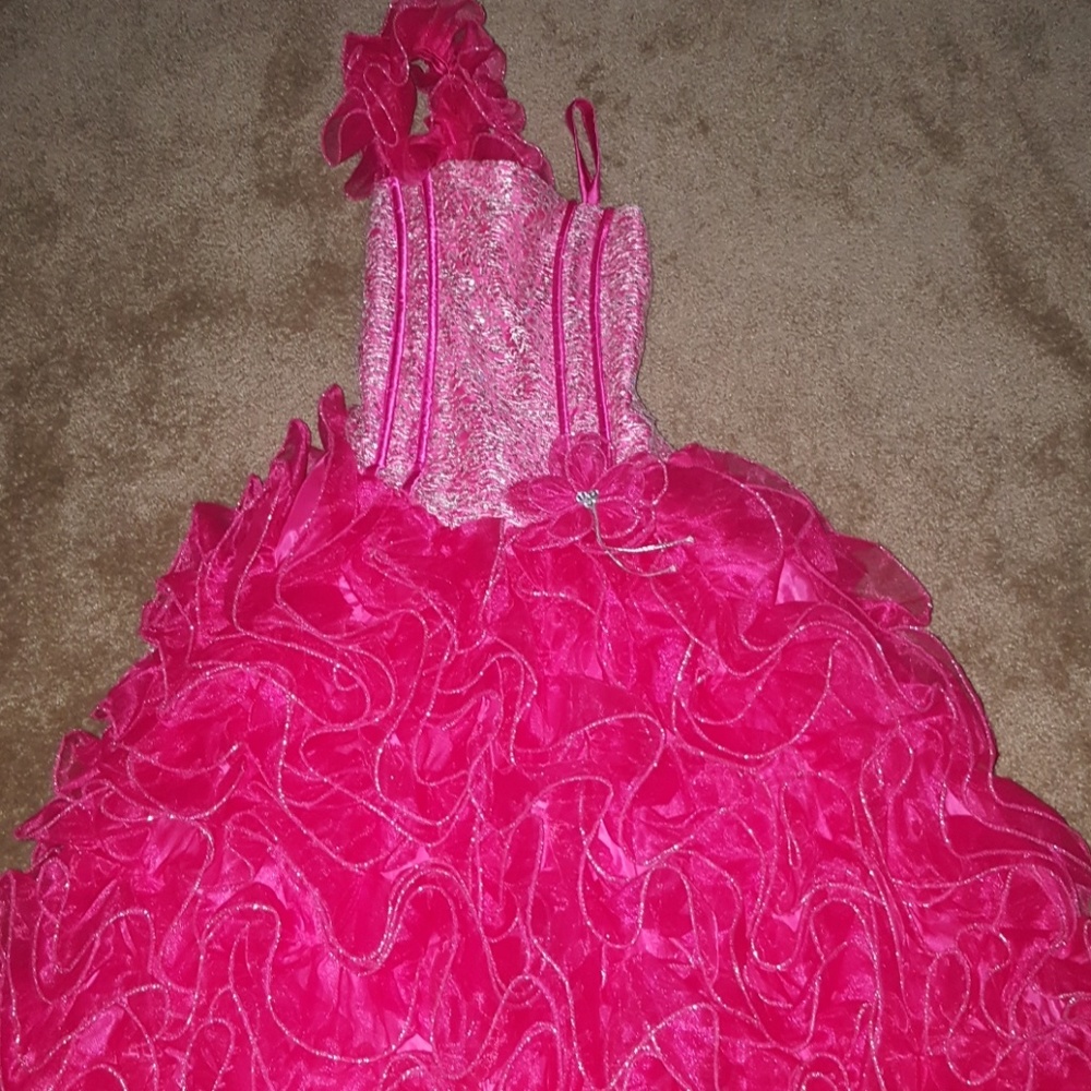 Girls pink pageant gown (Only worn 1×)